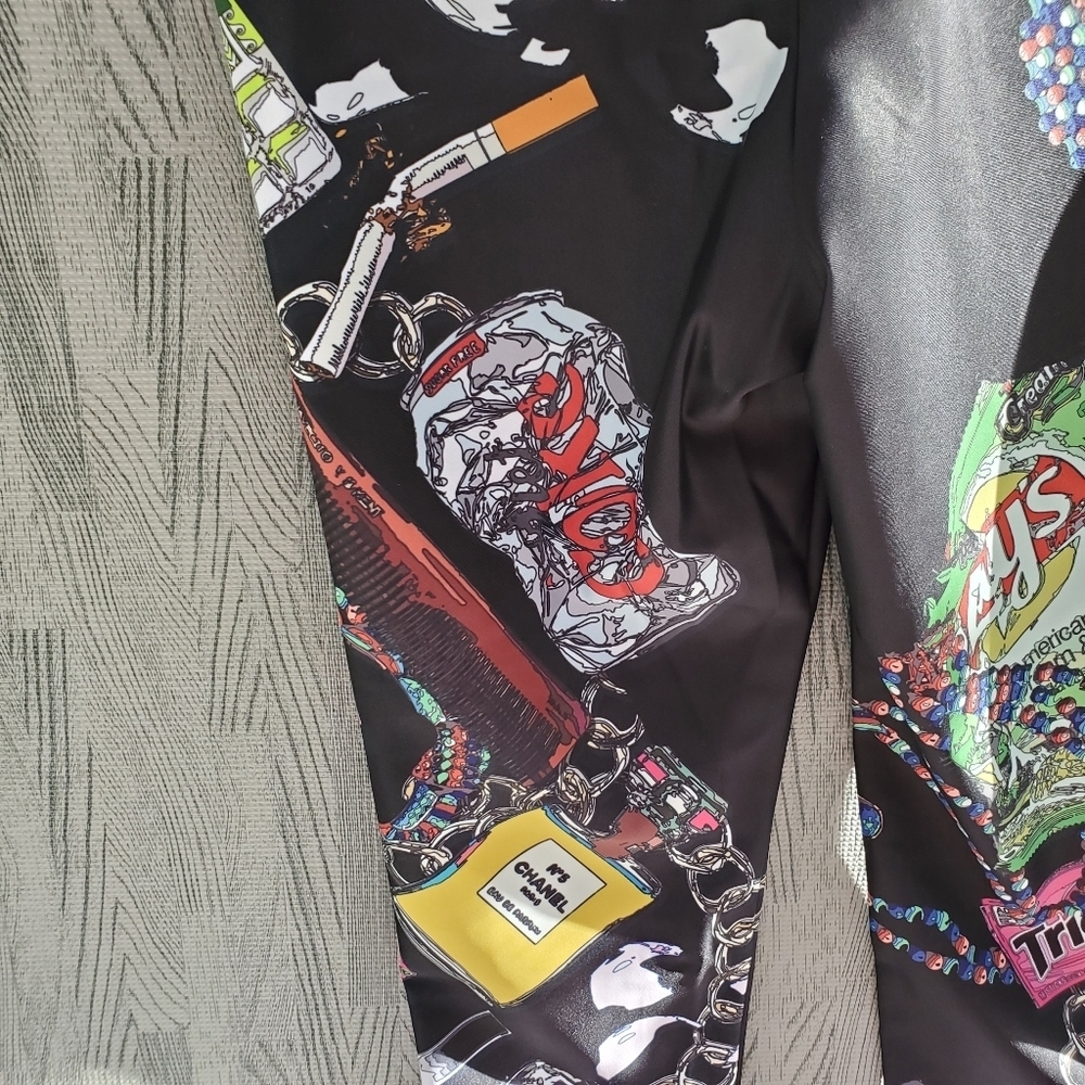 Ostroy Black Fashion Leggings Nyc Yoga Fitness Cycling Urban Decay Sz Small New — image 3 of 8